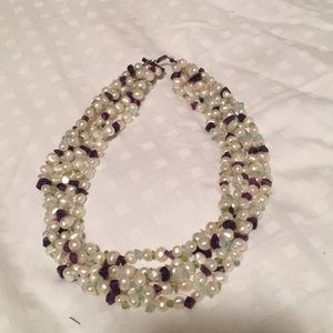 Multi strand freshwater pearl necklace